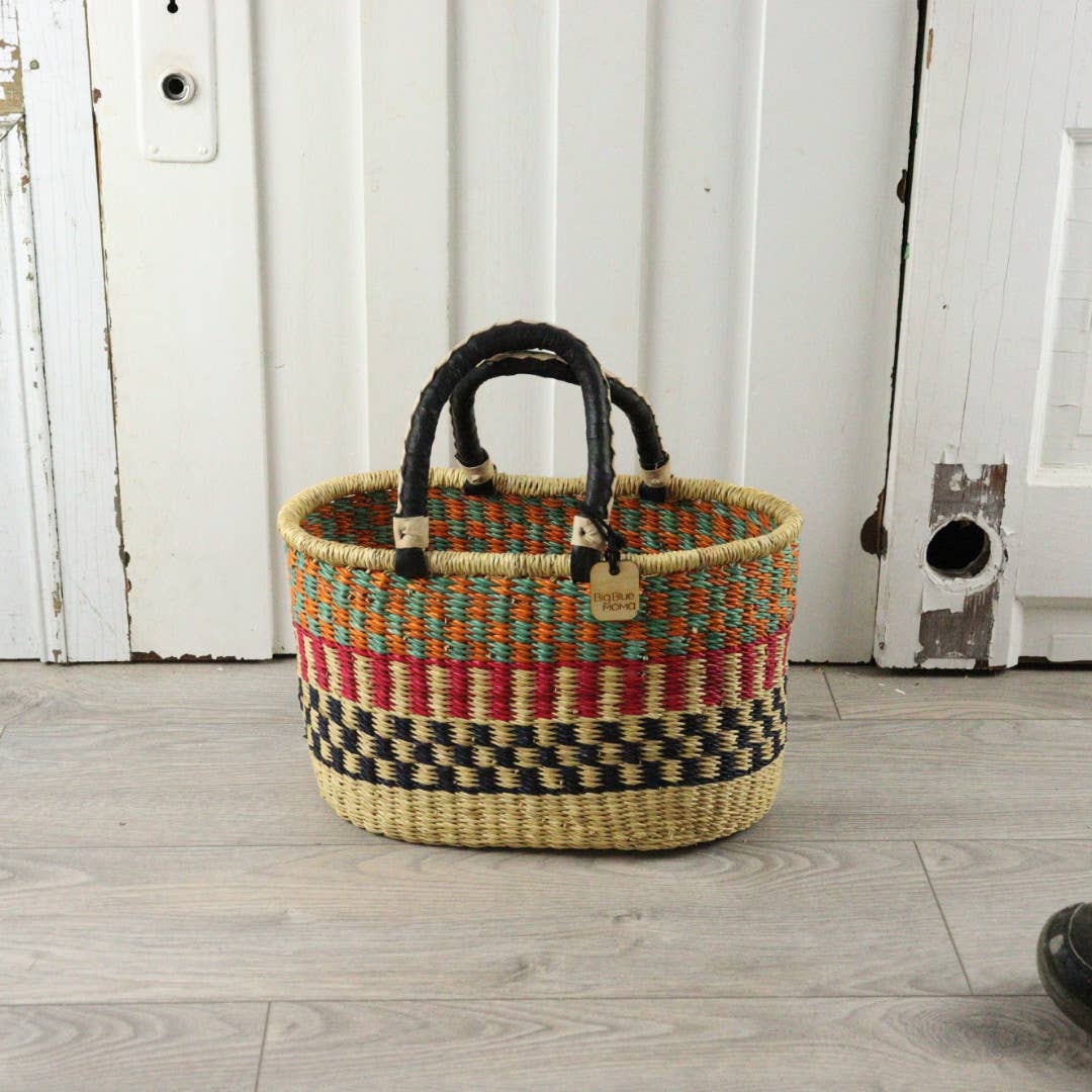 Oval Basket with Two Handles Medium - Traditional Palette