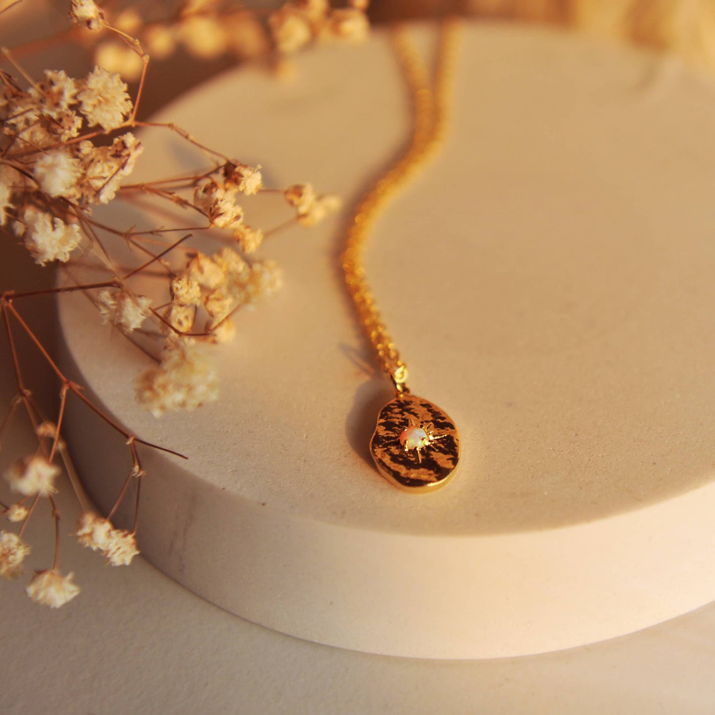 Nova vintage opal star necklace