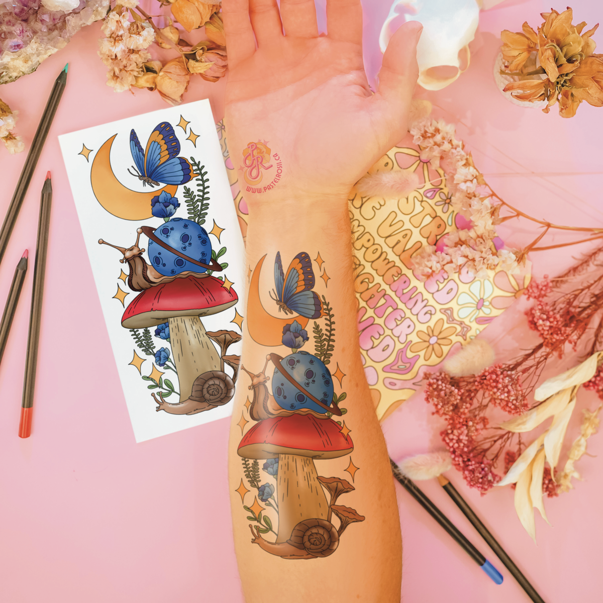 Snail Garden Temporary Tattoo