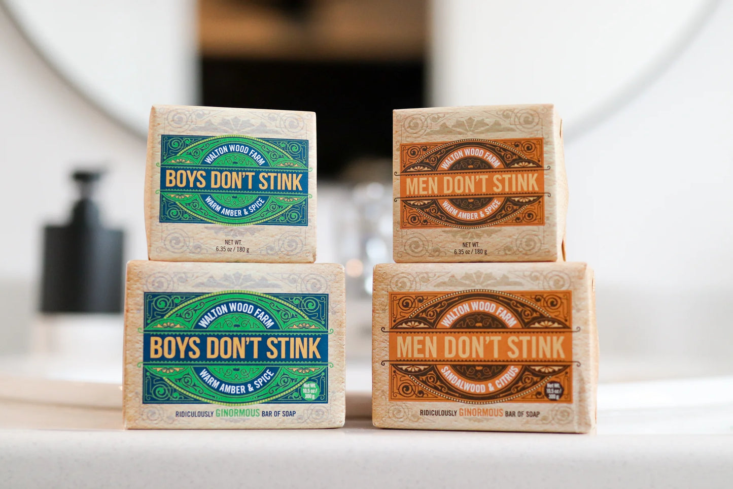 Boy's Don't Stink Soap - Warm Amber & Spice - Ginormous Bar