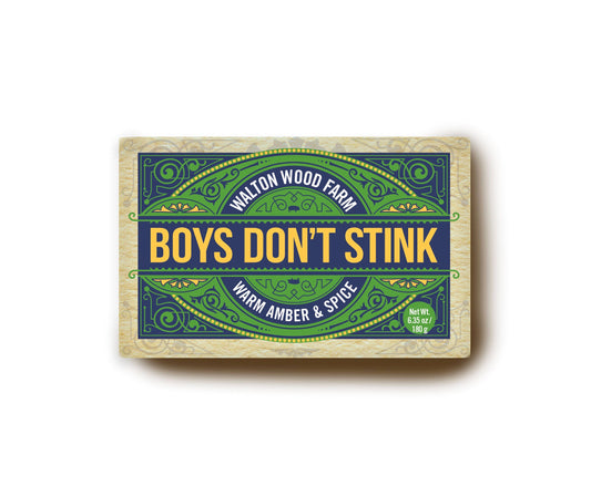 Boys Don't Stink Soap New Size 6.35oz Warm Amber & Spice