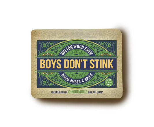 Boy's Don't Stink Soap - Warm Amber & Spice - Ginormous Bar